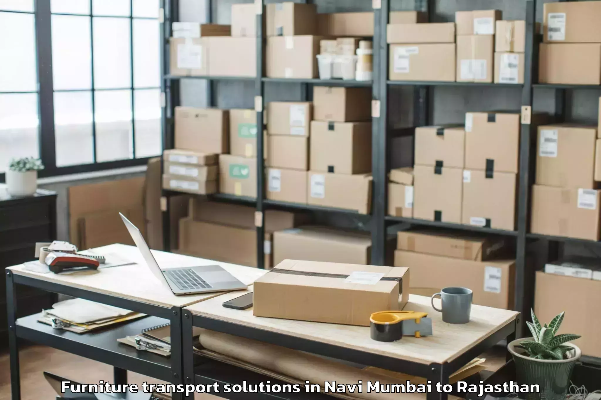 Reliable Navi Mumbai to Indergarh Furniture Transport Solutions